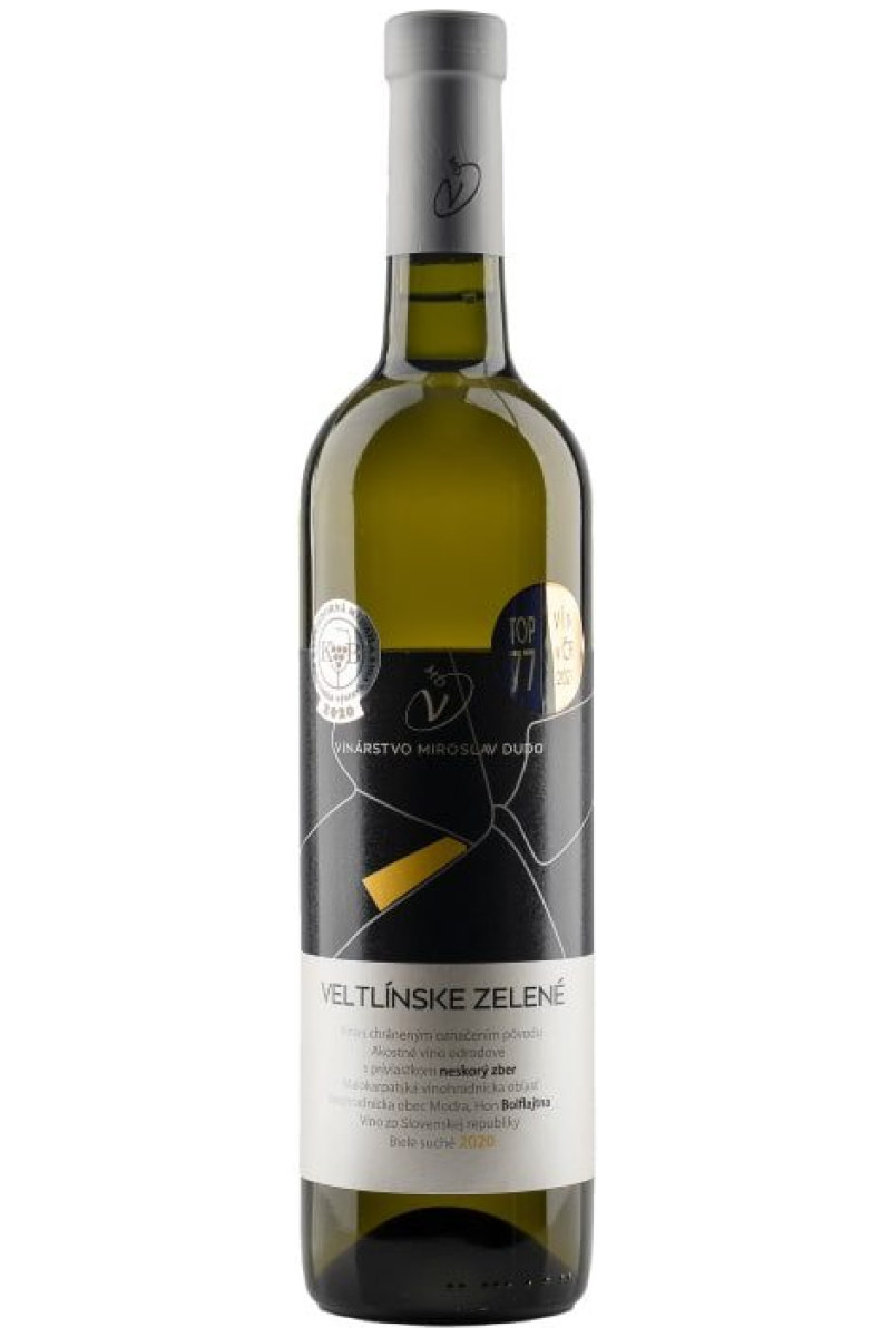 Veltlínske zelené, neskorý zber, ročník 2022, suché, 0,75 l