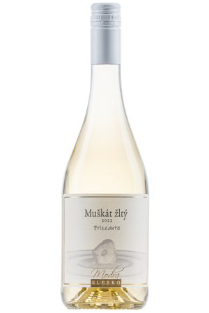 Muškát žltý, sýtené perlivé víno, ročník 2023, suché, 0,75 l