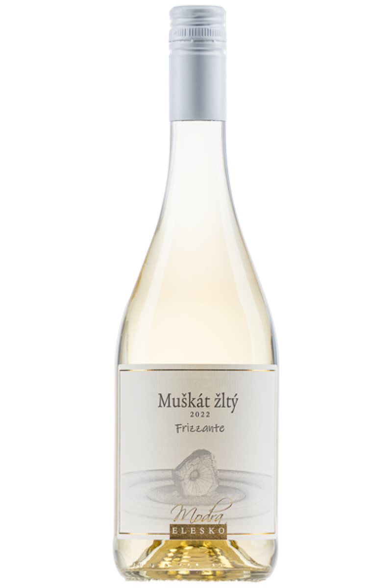 Muškát žltý, sýtené perlivé víno, ročník 2023, suché, 0,75 l
